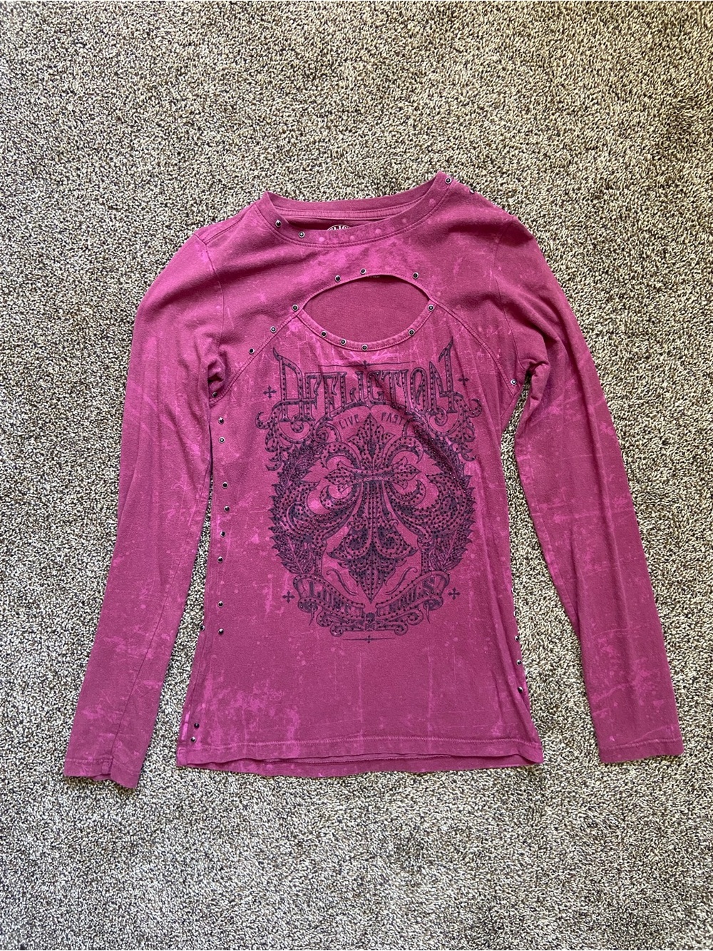 Affliction Burgundy Longsleeve Small